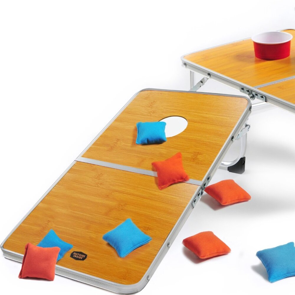NIB Outside Inside Cornhole Table Set